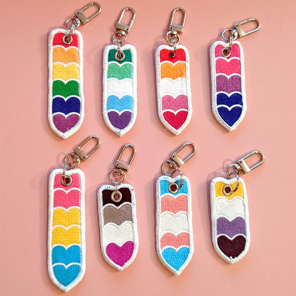 Pride Hearts Embroidery Keychains – Kentsune